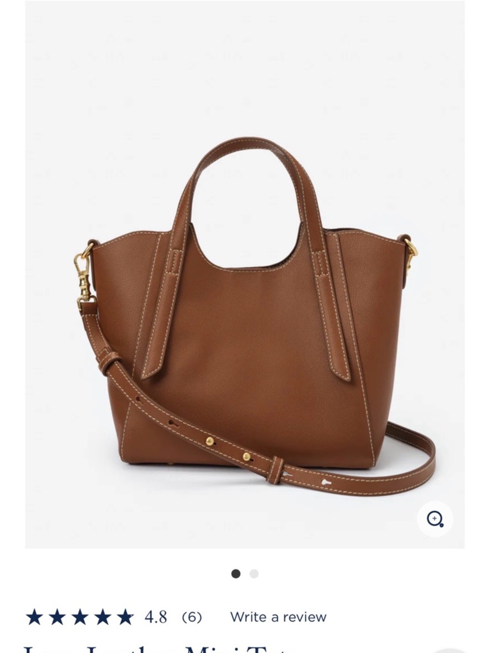 Brown Leather Tote Crossbody Bag